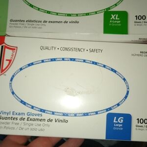 Adidas Red and Blue Vinyl Exam Gloves Two Packages